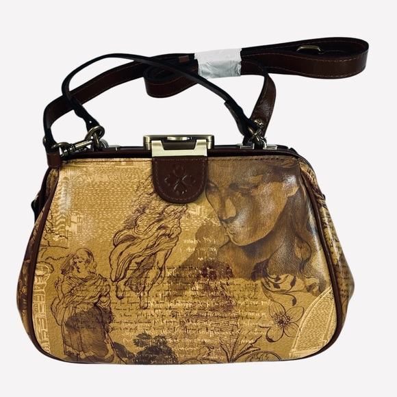 Patricia Nash Gracchi Italian Sketchbok Leather Satchel Handbag Purse - Picture 5 of 11